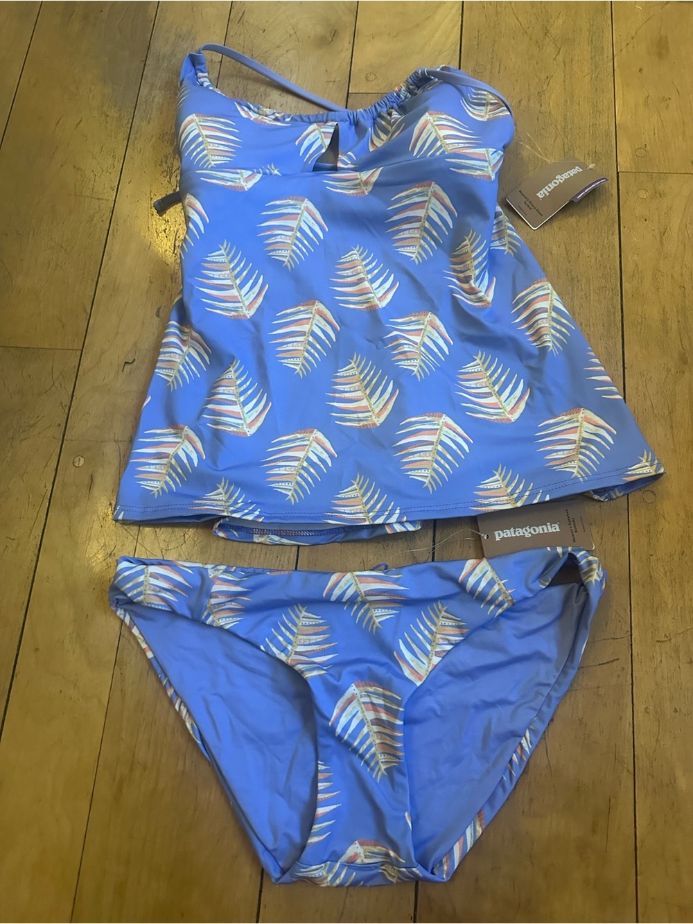 Patagonia Blue Palm-Print women’s ' Tankini Set